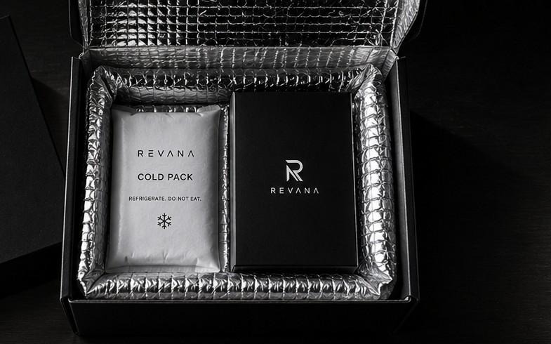 Revana cold-chain shipping box with cold pack